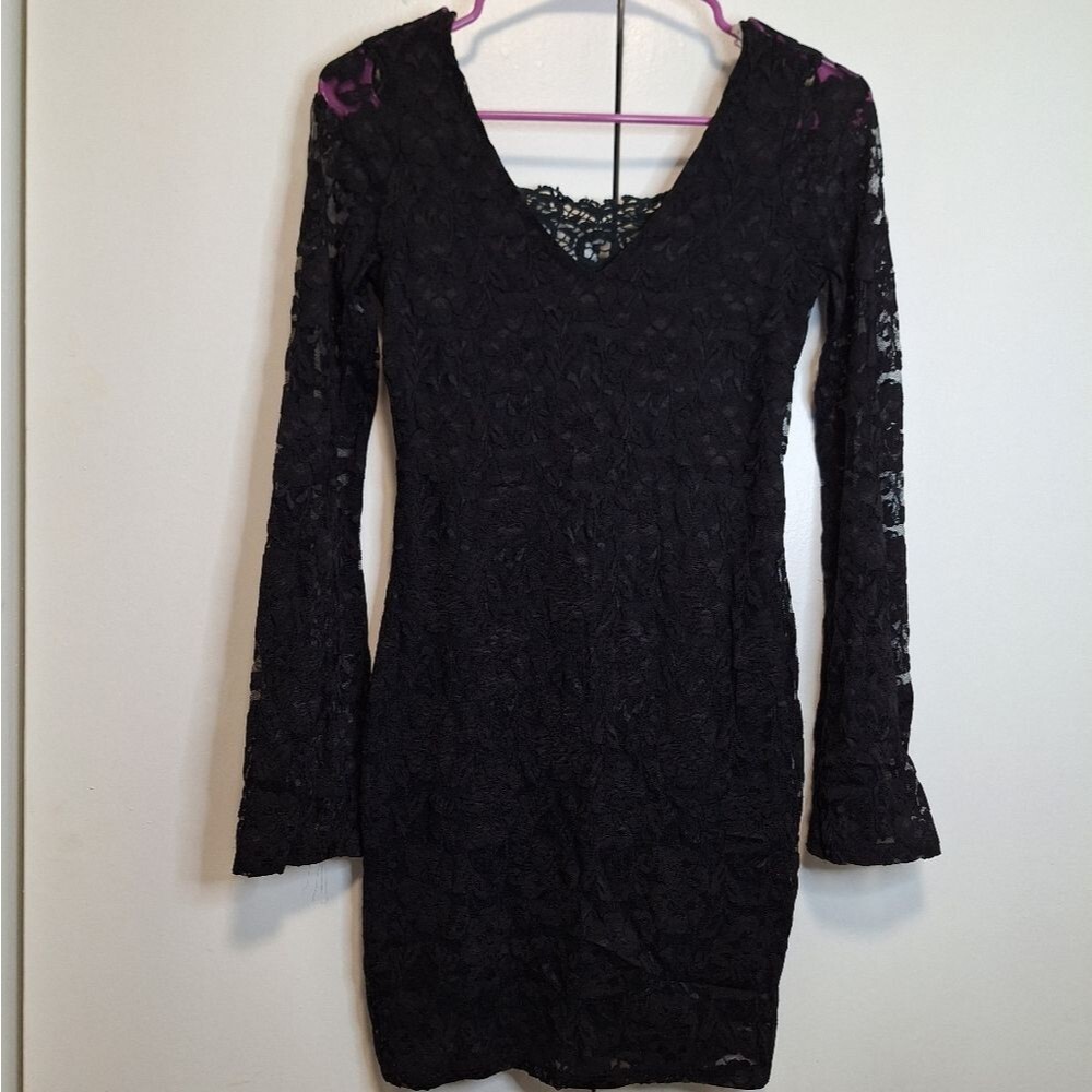 Solemio Black Lace Dress